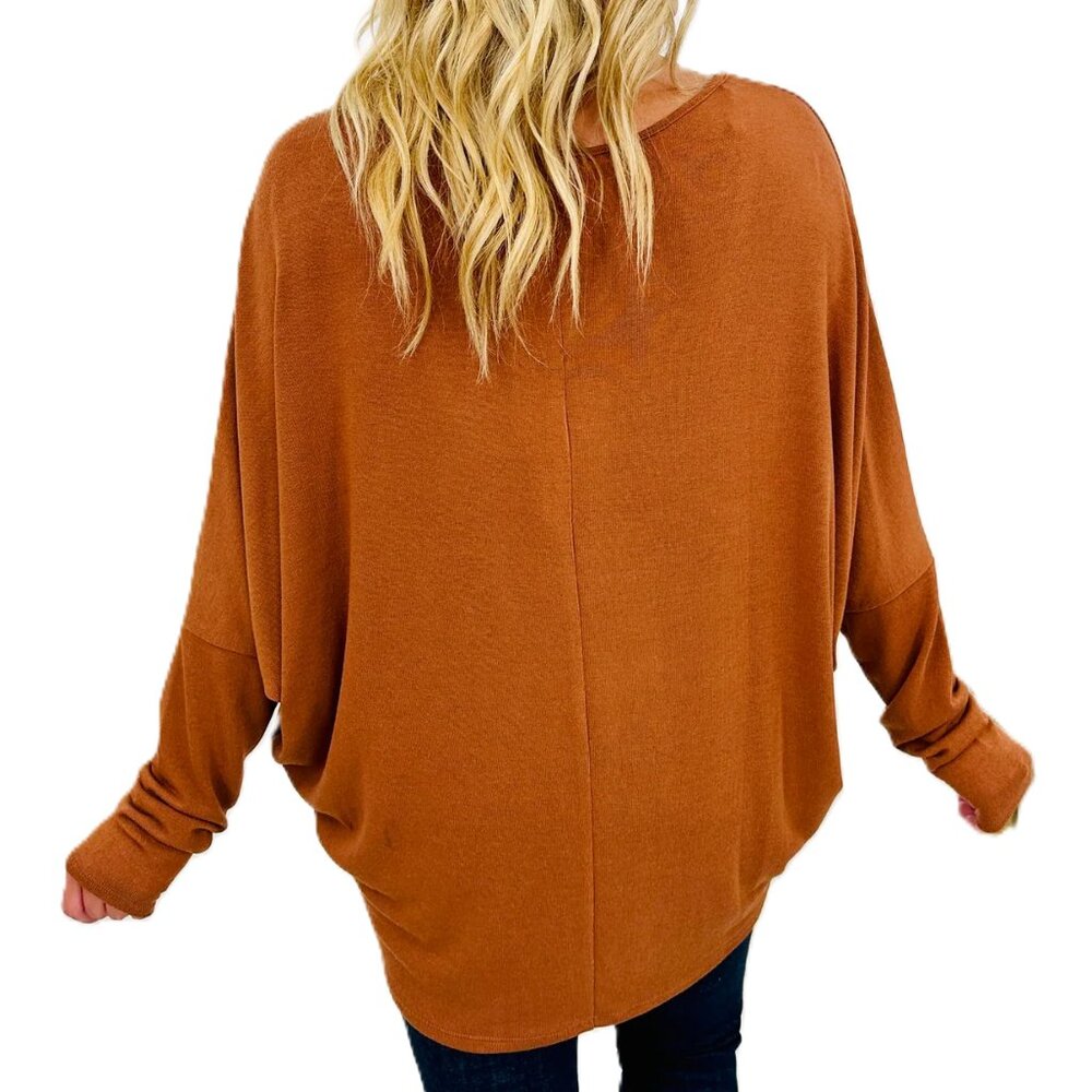 ANDREE BY UNIT Womens Oversized Long Sleeve top - Dolman/Batwing Styled top - Picture 2 of 10